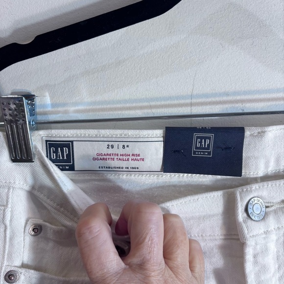 GAP Sz 29 Cigarette High Waist White Jeans NEW WITH TAGS - Picture 5 of 16